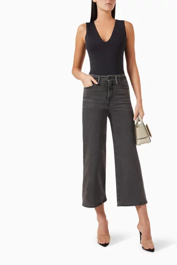 Good Waist Cropped Palazzo Jeans in Cotton-denim