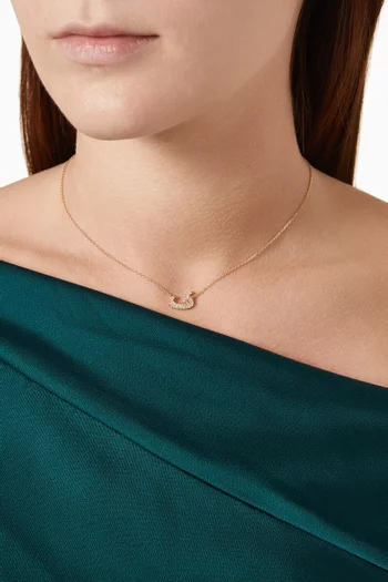 Arabic Letter “Faa” Diamond Necklace in 18kt Gold