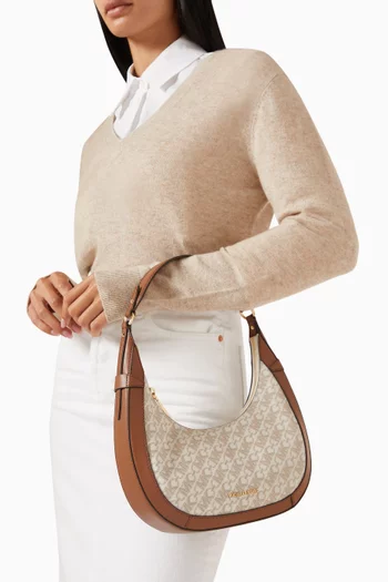 Crescent Monogram Shoulder Bag in Calf Leather