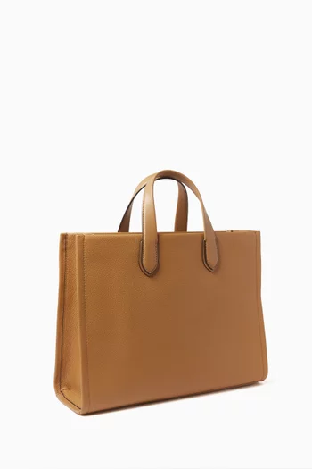 Large Gigi Embossed Tote Bag in Leather