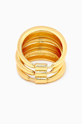 Triple Band Ring in Gold-plated Brass