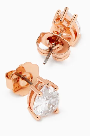 Pear-cut CZ Stud Earrings in 18kt Rose-gold Brass