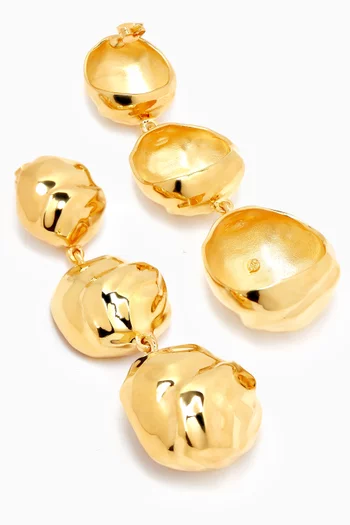 Statement Orbs Earrings in 18kt Gold-plated Brass