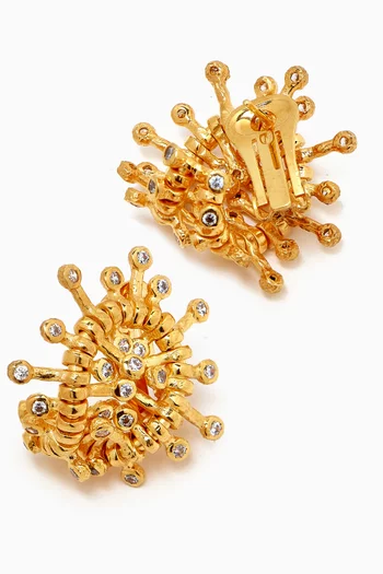 Waves Stud Earrings in 18kt Gold-plated Brass