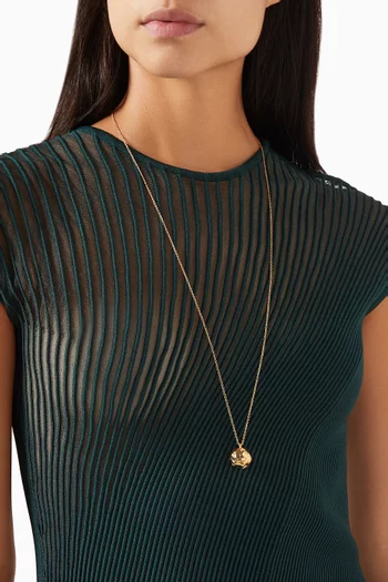 Orbs Pendant Chain Necklace in 18k Gold-plated Brass