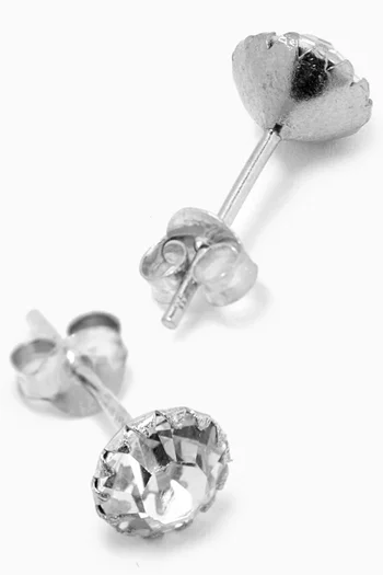 Tia Minimalist Sparkle Stud Earrings in Sterling Silver