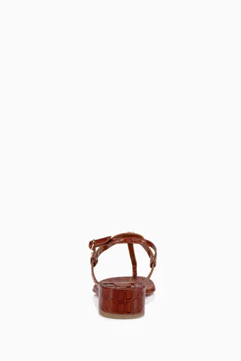 MJ 25 Thong Sandals in Croc-embossed Leather