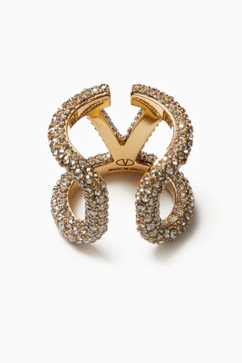 Valentino Garavani VLOGO Signature Ring in Plated Brass