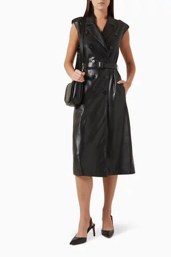 Dujeta Midi Dress in Faux Leather