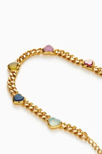 Jelly Heart Charm Bracelet in 18kt Recycled Gold Plated Brass