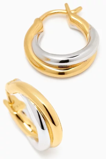 x Lucy Williams Chunky Entwine Mini Hoops in 18kt Recycled Gold Plated Vermeil