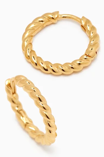 Small Twisted Helical Hoop Earrings in 18kt Recycled Gold Plated Vermeil