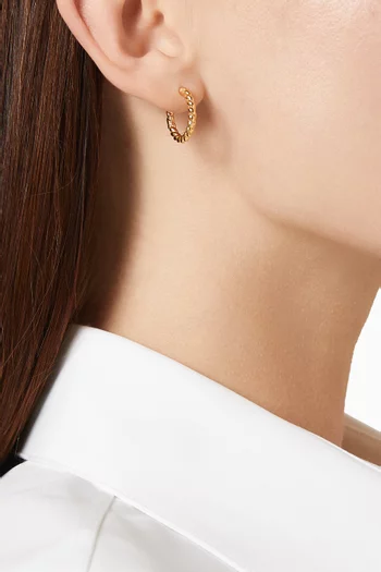 Small Twisted Helical Hoop Earrings in 18kt Recycled Gold Plated Vermeil