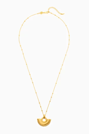 Zenyu Fan Necklace in 18kt Gold Plated Brass