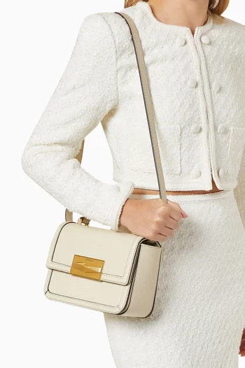 Diamond Top-handle Bag in Textured Leather