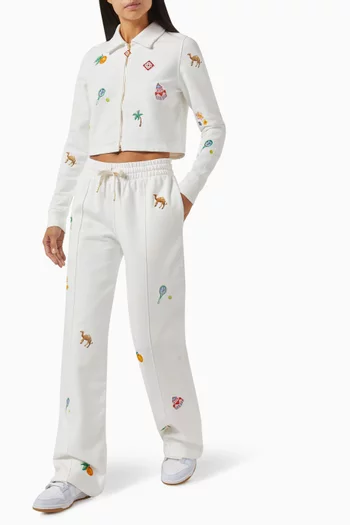 Embroidered Trackpants in Cotton Blend
