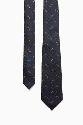 ربطة عنق بنقشة حرفي GG جاكار حرير