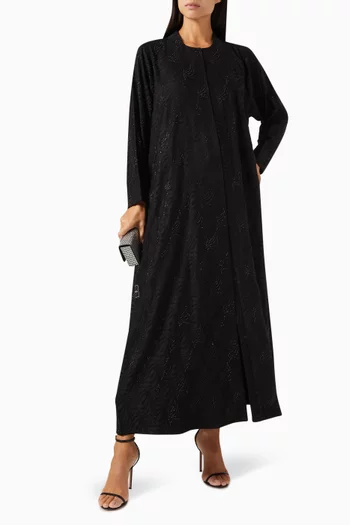 Bead-embellished Textured Abaya