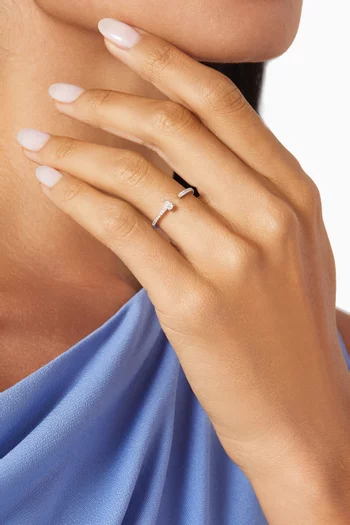 Hera Open Pear Diamond Ring in 18kt White Gold