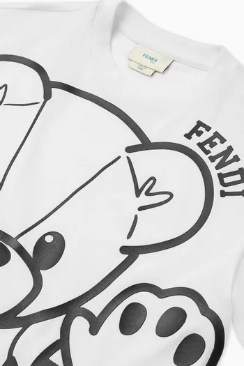 Teddy Bear-print T-shirt in Cotton