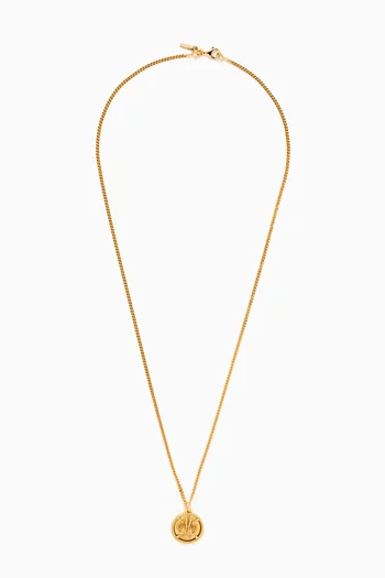 Lily Coin Pendant Necklace in Gold-plated Sterling Silver