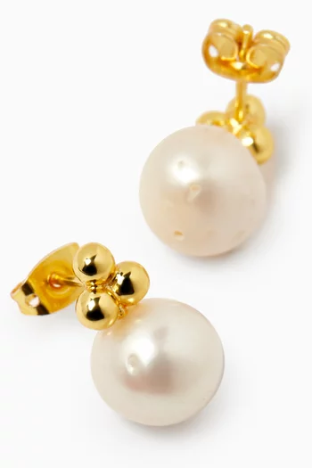 Pearl Earrings in 18kt Gold-plated Bronze