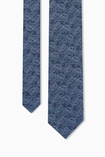 ربطة عنق بنقشة بيزلي حرير