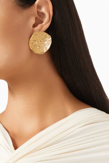Moon Eclipse Earrings in 24kt Gold-plated Metal