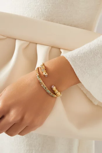 Two Stack Bracelets in 24kt Gold-plated Metal