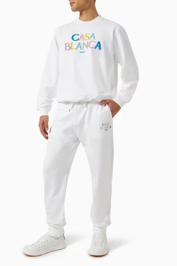 Stacked Logo Embroidered Sweatpants in Organic-cotton