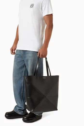 XL Puzzle Fold Tote Bag in Shiny Calfskin