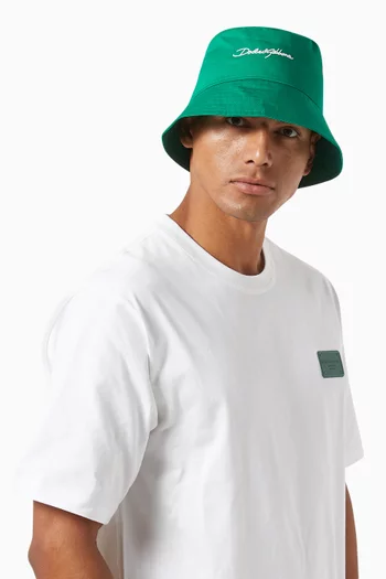 Logo-embroidered Bucket Hat in Cotton Drill