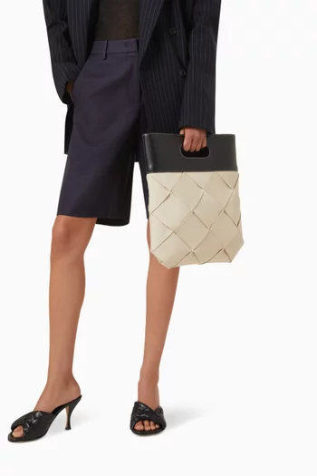 حقيبة يد بتصميم مفتوح جلد مجدول