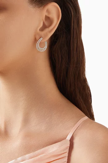 Baguette Stone Earrings in Sterling Silver