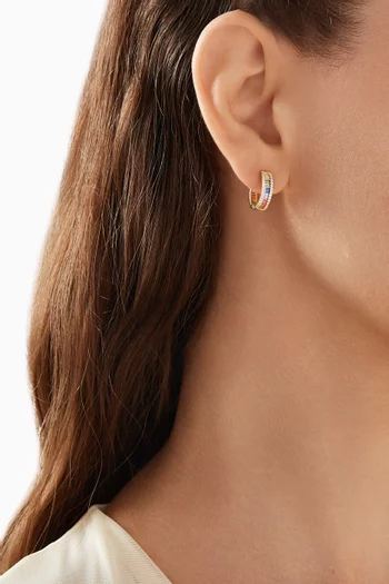 Colourful Huggie Earrings in  Rose gold-plated Sterling Silver