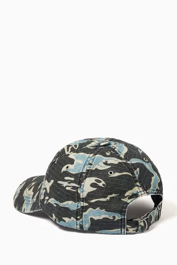 Camouflage Baseball Cap in Cotton Ripstop
