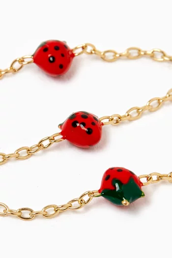 Strawberry Charm Bracelet in 18kt Yellow Gold