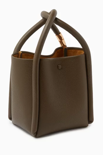 Small Lotus 14 Top-handle Bag in Pebbled Leather