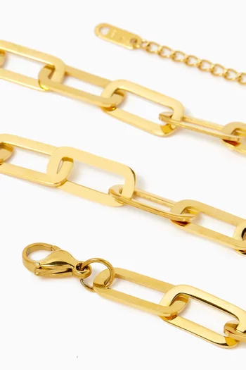 Clarisse Chunky Paperclip Necklace in 18kt Gold-plated Stainless Steel
