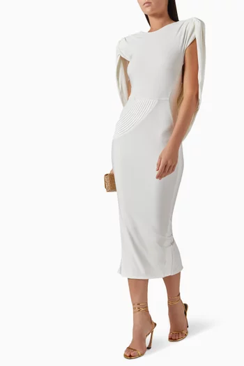  TAKIN IT ALL DRESS- JERSEY DRESS WITH COWL BACK FEATURE, STITCHED SATIN POCKET & SHOULDER ACCENTS:White    :12|217411953