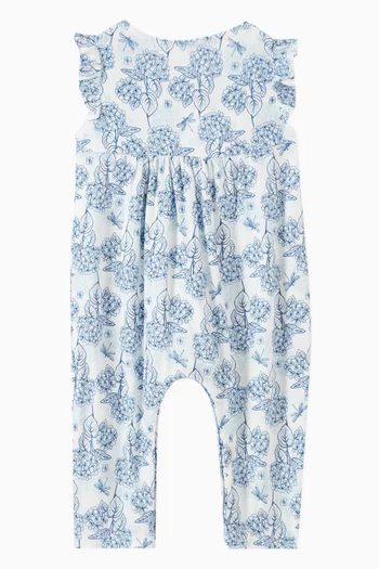 Floral-print Romper in Cotton-jersey