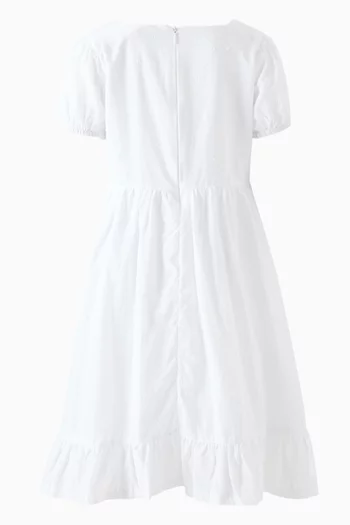 Square-neck Flared Dress in Cotton