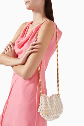 Mini Arielle Beaded Top-handle Bag