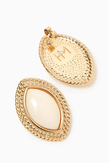 Enamel Earrings in Gold-plated Metal