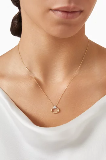 Horsebit Diamond Necklace in 14kt Gold