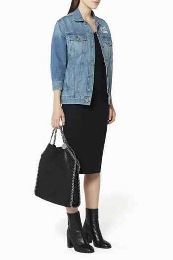 Black Falabella Shaggy Deer Fold Over Tote Bag
