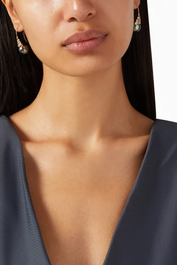 Mirandole Pearl Earrings with Diamonds in 18kt Rose Gold