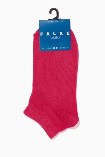 Dark-Pink Family Kids Sneaker Socks