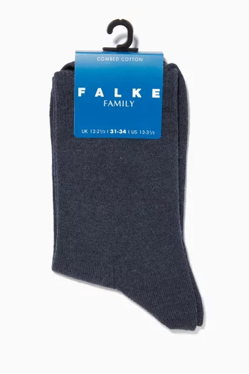Dark-Blue Family Kids Socks