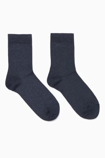 Dark-Blue Family Kids Socks